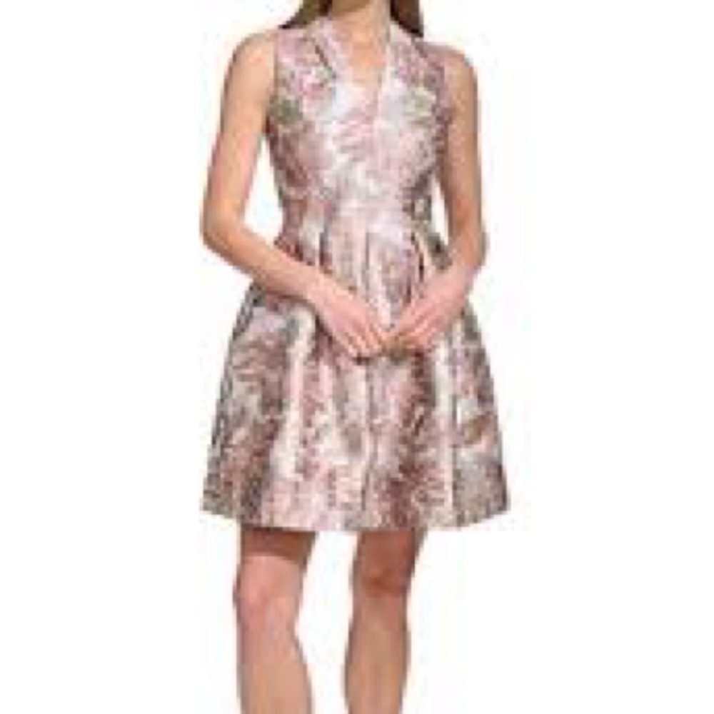 Vince Camuto Pink and Cream Floral Mini Dress